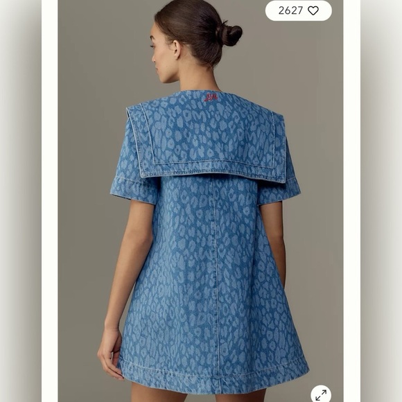 Damson Madder. Goldie Dress Denim Leopard Laser NEW W/TAG Sold out Size 4 - Picture 7 of 7